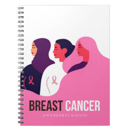 Caderno Espiral Mês de consciência do câncer de mama