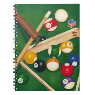 Caderno Espiral Mesa de Bilhar de Vida com Bolas e Giz