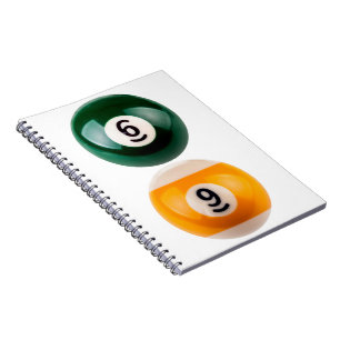 Caderno Espiral Mesa de piscina 69 do SlipperyJoe, duas bolas de b