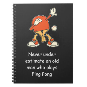 Caderno Espiral Mesa de Tênis de Mesa Ping Pong Nunca Subestime