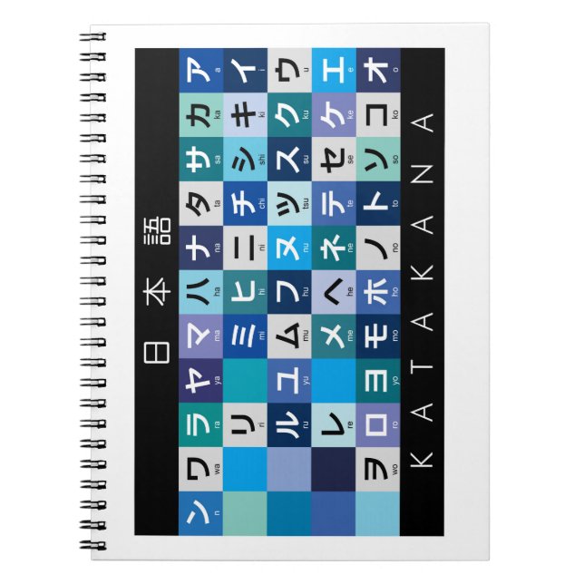 Caderno Espiral Mesa Katakana japonesa (Frente)