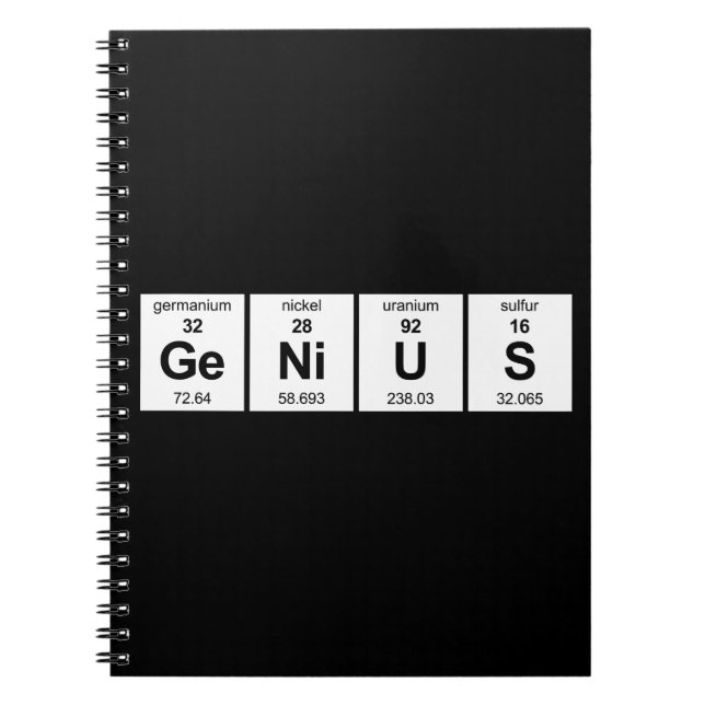Caderno Espiral Mesa periódica GeNiUS (Frente)