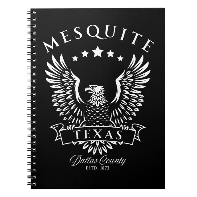 Caderno Espiral Mesquite Dallas County Texas Vintage Eagle (Frente)