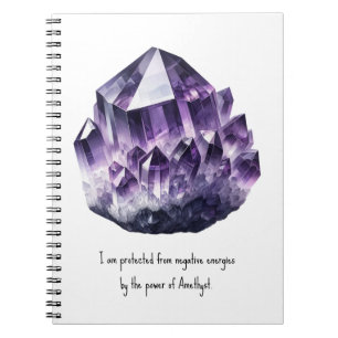 Caderno Espiral Metafísica do Cristal de Proteção Roxo Ametist