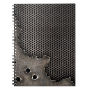 Caderno Espiral Metal com fundo dos buracos de bala