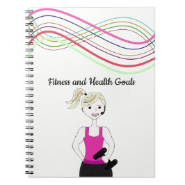 Caderno Espiral Metas de condicionamento físico e saúde feminina