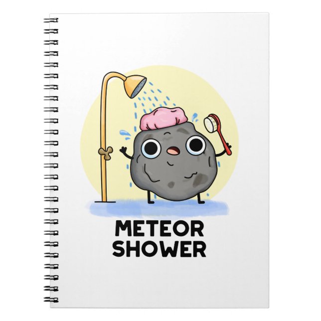 Caderno Espiral Meteor Shower Funny Science Pun (Frente)