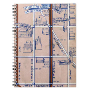 CADERNO ESPIRAL METRO MAPA DE NEW YORK, 1940 2
