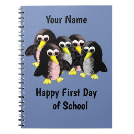 Caderno Espiral Meu amigo, o pinguim, personalizado para crianças