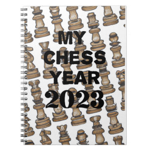 Caderno Espiral Meu Ano de Xadrez 2023,
