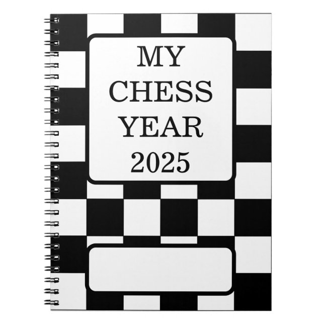 Caderno Espiral Meu Ano de Xadrez 2025, (Frente)