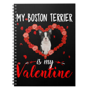 Caderno Espiral Meu Boston Terrier é meu Namorados belo presente