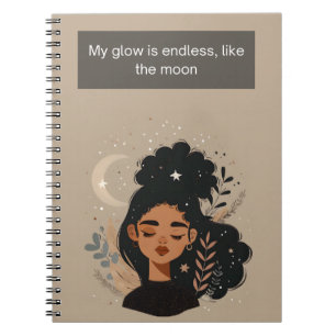 Caderno Espiral Meu brilho é sem fim, como a lua