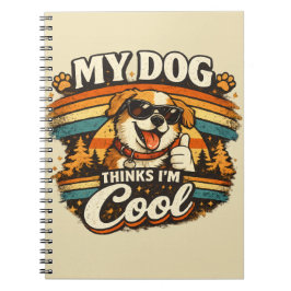Caderno Espiral Meu Cachorro Acha Que Sou Legal Arte Retro de Cach