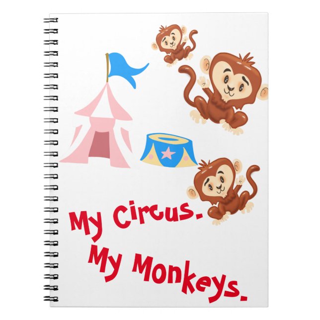 Caderno Espiral Meu Circo. Meus Macacos. (Frente)