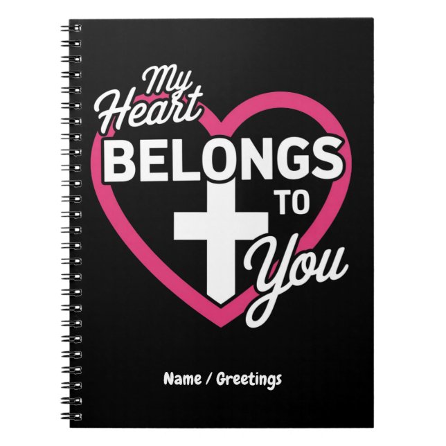 Caderno Espiral Meu Coração Pertence A Você Presente Bonito para C (Frente)