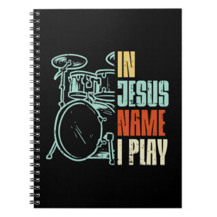 Caderno Espiral Meu Deus, eu toco tambores Deus bebendo Música Chr
