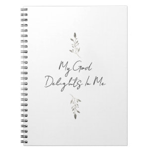 Caderno Espiral Meu Deus Se Alegra Em Mim Zephaniah 3:17 Arte de F