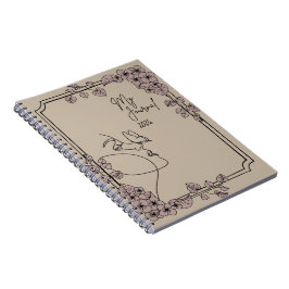 Caderno Espiral Meu Diário 2026 – Estética de Arte de Linha Floral