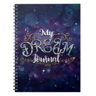 Caderno Espiral Meu Diário de Sonhos Corações e Estrelas Índigo Vi