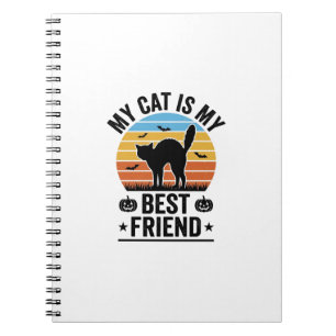 Caderno Espiral Meu Gato É Meu Melhor Amigo Camisa Vintage de Gato