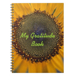 Caderno Espiral Meu livro da gratitude com girassol