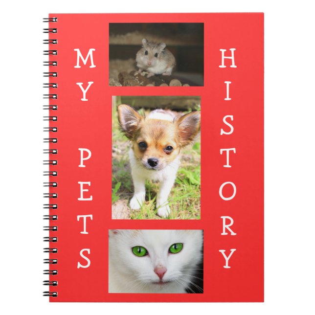 Caderno Espiral Meu Livro de Registro de Histórico de Pets (Frente)