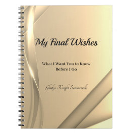 Caderno Espiral Meu notebook espiral de desejo final | Ouro brilha