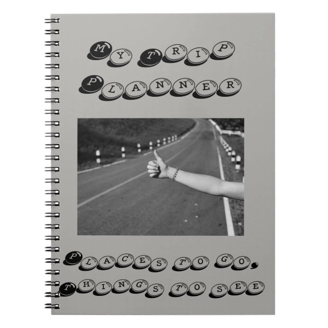 Caderno Espiral Meu planejador de viagem - lugares para ir, coisas (Frente)