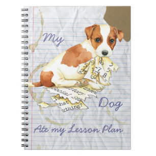 Caderno Espiral Meu Russell Terrier comeu meu plano de aula