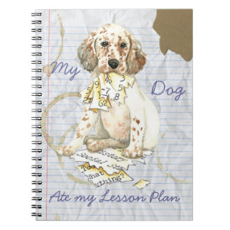 Caderno Espiral Meu Setter Inglês Comeu Meu Plano De Lição