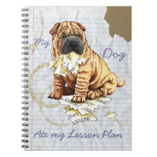 Caderno Espiral Meu Shar-Pei chinês comeu meu plano de aula