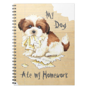 Caderno Espiral Meu Shih Tzu comeu meus trabalhos de casa