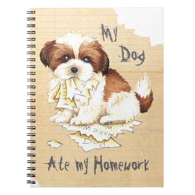Caderno Espiral Meu Shih Tzu Comeu minha Homework (Frente)
