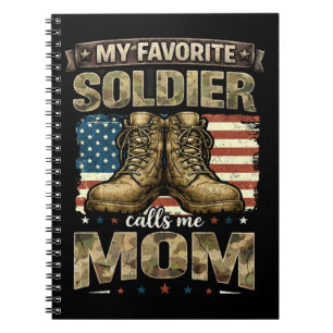 Caderno Espiral Meu soldado favorito me chama de mãe