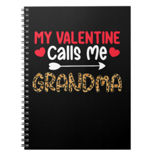 Caderno Espiral Meu Valentim Me Chama de Vovó Leopardo Búfalo