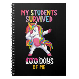 Caderno Espiral Meus Alunos Sobreviveram 100 Dias de Mim Professor