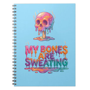 Caderno Espiral Meus Ossos Estão Suando – Caveira de Picolé Derret
