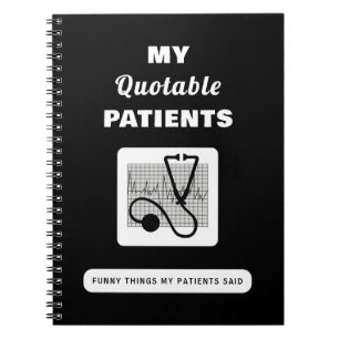 Caderno Espiral Meus Pacientes Quotáveis Coisas Engraçadas Diziam