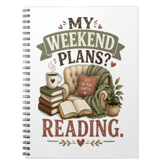 Caderno Espiral Meus Planos de Fim de Semana Amante de Livros Leit
