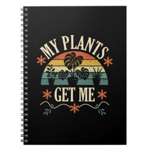 Caderno Espiral Meus Plantas Me Fazem Presente Retro para Amantes
