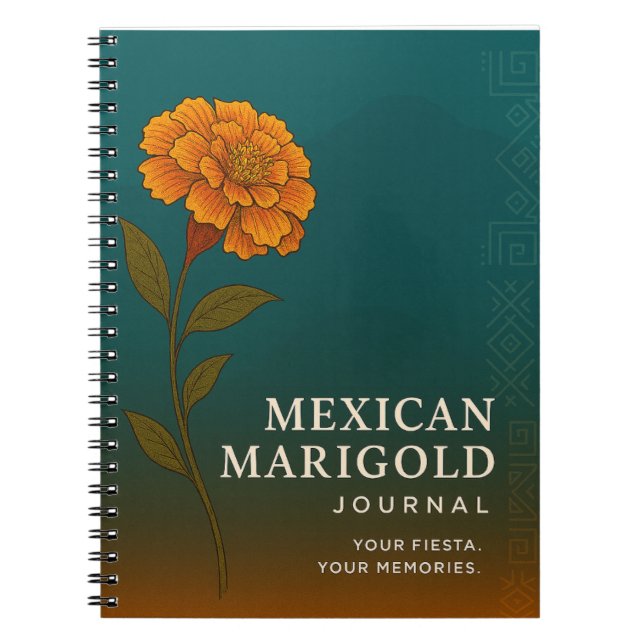 Caderno Espiral Mexican Marigold Journal: Nature-Inspired Notebook (Frente)