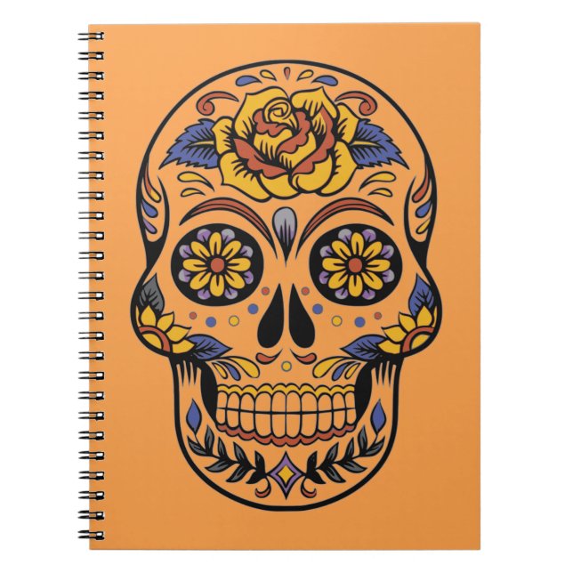 Caderno Espiral Mexican skull day of the dead (Frente)