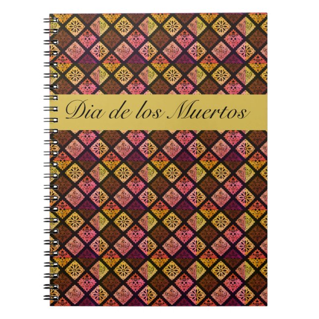 Caderno Espiral Mexicano Dia de los Muertos personalizável (Frente)