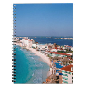 Caderno Espiral México, Cancun, vista aérea dos hotéis