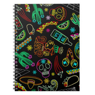 Caderno Espiral México Fiesta Pattern