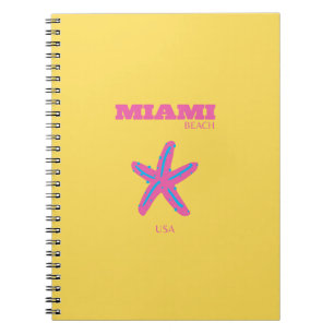 Caderno Espiral Miami, Miami Beach, Viagem Art