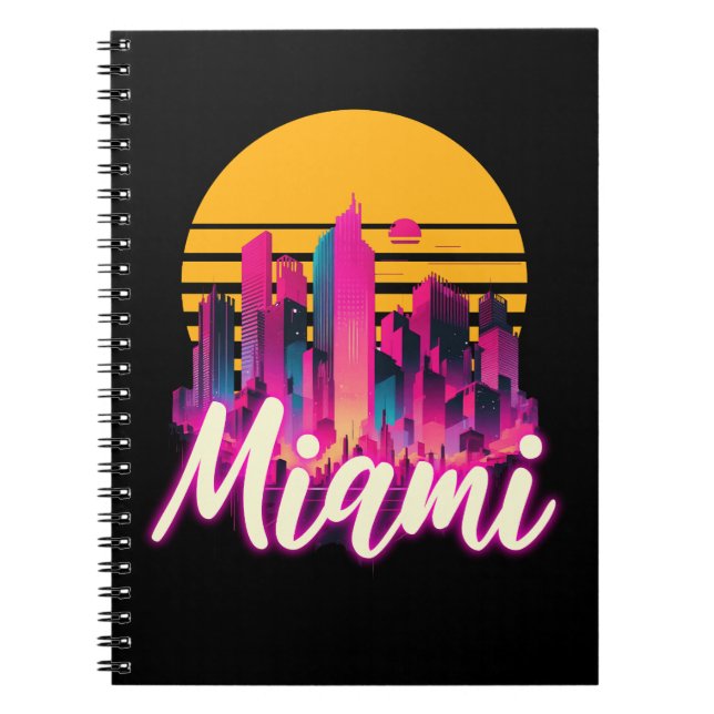 Caderno Espiral Miami no pôr do sol (Frente)