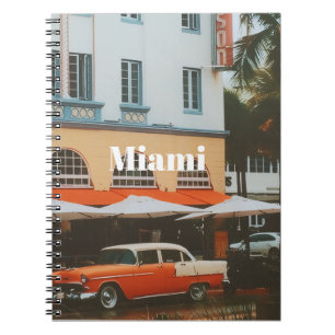 Caderno Espiral Miami Ocean Drive  Lembrança de Viagem