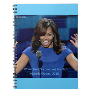 Caderno Espiral Michelle Obama Coletivo "Vamos Alto"